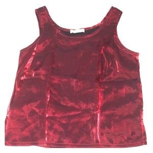Nino Wong vintage red rayon tank top